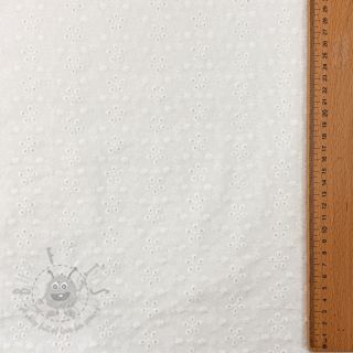 Bawełniana tkanina EMBROIDERY TWO-SIDE SCALLOP Simi white