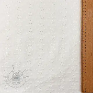 Bawełniana tkanina EMBROIDERY TWO-SIDE SCALLOP Simi white