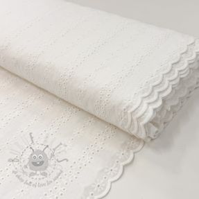 Bawełniana tkanina EMBROIDERY TWO-SIDE SCALLOP Neo white