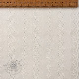 Bawełniana tkanina EMBROIDERY TWO-SIDE SCALLOP Neo white