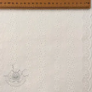Bawełniana tkanina EMBROIDERY TWO-SIDE SCALLOP Neo white