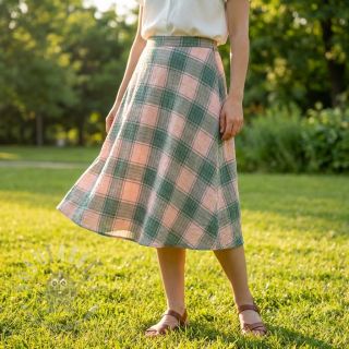 Wiskoza CRINKLE Check peach