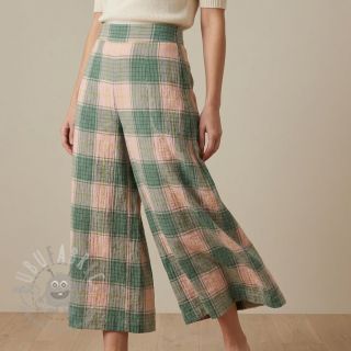 Wiskoza CRINKLE Check peach