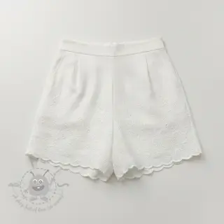 Bawełniana tkanina VOILE EMBROIDERY ONE-SIDE BORDER white