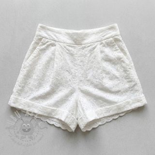 Bawełniana tkanina EMBROIDERY TWO-SIDE SCALLOP Simi white