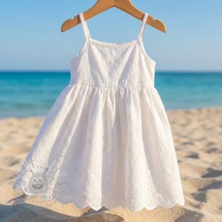 Bawełniana tkanina EMBROIDERY TWO-SIDE SCALLOP Verena white