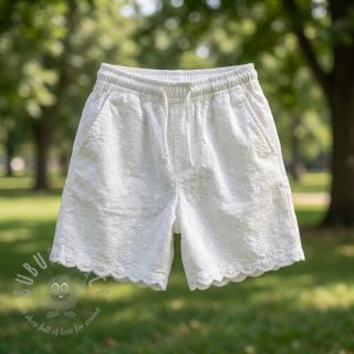 Bawełniana tkanina EMBROIDERY TWO-SIDE SCALLOP Verena white