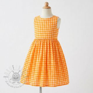 Bawełniana tkanina YARN DYED NEON SMALL Checks orange