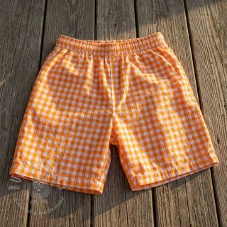 Bawełniana tkanina YARN DYED NEON SMALL Checks orange