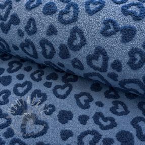 Tkanina płaszczowa TEDDY Hearts jeans