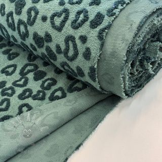 Tkanina płaszczowa TEDDY Hearts old green