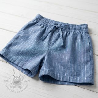 Bawełniana tkanina YARN DYED Stripes LUREX blue