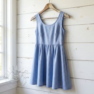 Bawełniana tkanina YARN DYED Stripes LUREX blue