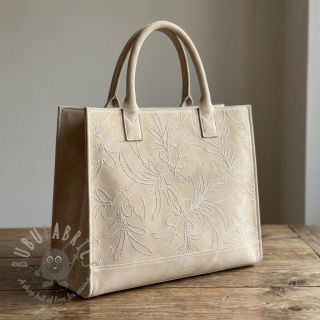 Zamsz stretch Tape flower beige