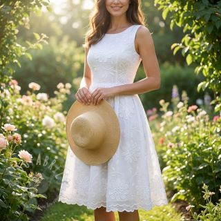 Bawełniana tkanina EMBROIDERY Bellagio white