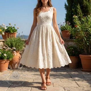 Bawełniana tkanina EMBROIDERY Bellagio off white