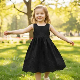 Bawełniana tkanina EMBROIDERY Bellagio black