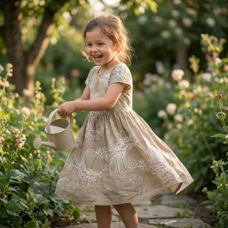 Bawełniana tkanina VOILE EMBROIDERY Kokka natural