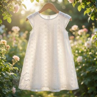 Bawełniana tkanina EMBROIDERY Pattern white