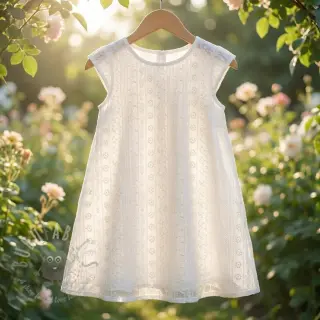 Bawełniana tkanina EMBROIDERY Pattern white