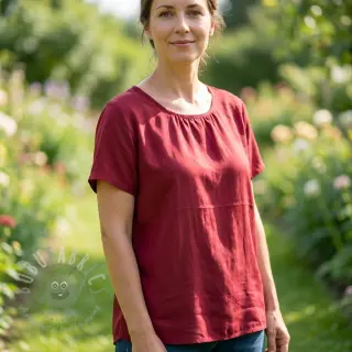 Tkanina z bawełny i wiskozy wine red