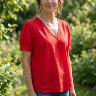 Tkanina z bawełny i wiskozy red