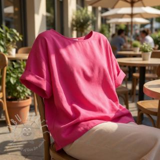 Tkanina z bawełny i wiskozy fuchsia