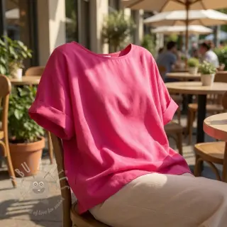 Tkanina z bawełny i wiskozy fuchsia