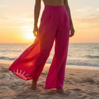 Tkanina z bawełny i wiskozy fuchsia