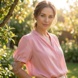 Tkanina z bawełny i wiskozy light rose