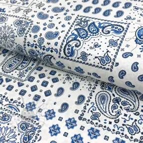 Bawełniana tkanina Kansas blanc blue