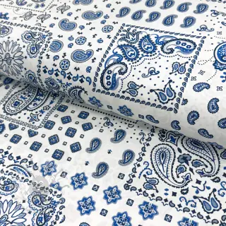 Bawełniana tkanina Kansas blanc blue
