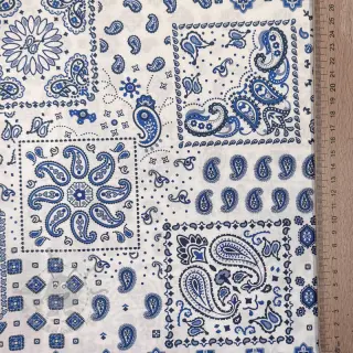 Bawełniana tkanina Kansas blanc blue