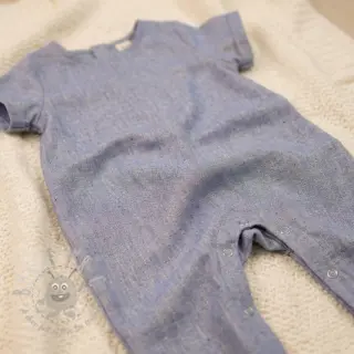Bawełniana tkanina z lnem LUREX blue