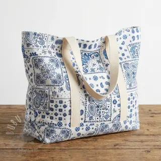 Bawełniana tkanina Kansas blanc blue