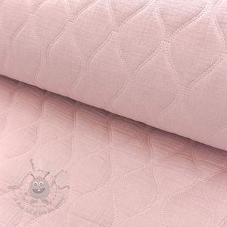 Muślin double gauze QUILT Wave soft rose