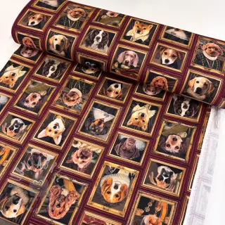 Tkanina dekoracyjna Dogs golden age digital print