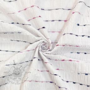 Bawełniana tkanina DOBBY CRINKLE Stripe white