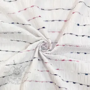 Bawełniana tkanina DOBBY CRINKLE Stripe white