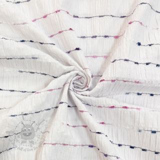 Bawełniana tkanina DOBBY CRINKLE Stripe white
