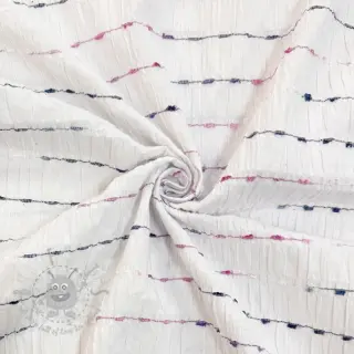 Bawełniana tkanina DOBBY CRINKLE Stripe white