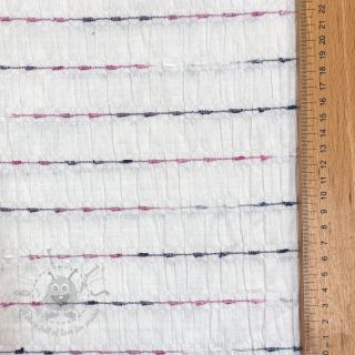 Bawełniana tkanina DOBBY CRINKLE Stripe white
