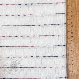 Bawełniana tkanina DOBBY CRINKLE Stripe white