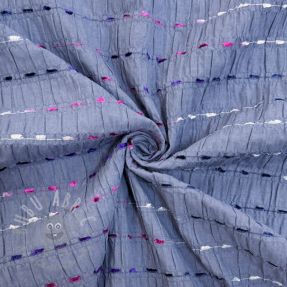 Bawełniana tkanina DOBBY CRINKLE Stripe jeans