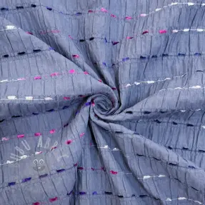 Bawełniana tkanina DOBBY CRINKLE Stripe jeans