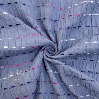 Bawełniana tkanina DOBBY CRINKLE Stripe jeans