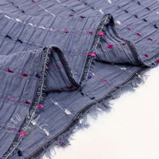 Bawełniana tkanina DOBBY CRINKLE Stripe jeans