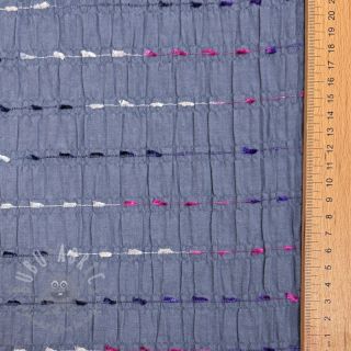 Bawełniana tkanina DOBBY CRINKLE Stripe jeans