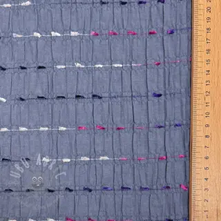 Bawełniana tkanina DOBBY CRINKLE Stripe jeans