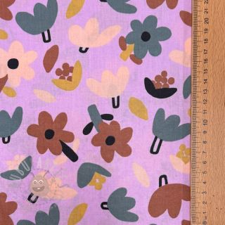 Bawełniana tkanina Flowers lavender by JENNIFER BOURON ORGANIC